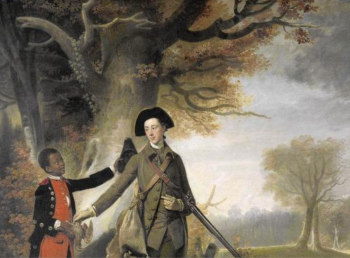 detail from Unknown artist, an Unknown Man, perhaps Charles Goring of Wiston (1744), out Shooting with his Servant, ca. 1765, oil on canvas, Yale Center for British Art, Paul Mellon Collection (Richard Caspole, Yale Center for British Art)